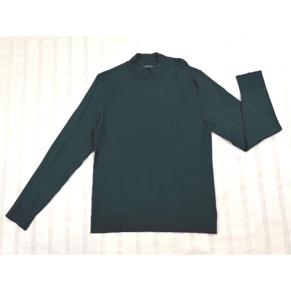 Perry Ellis Mock Neck Sweater Mens Medium Dark Sea Green NEW Performance Knit